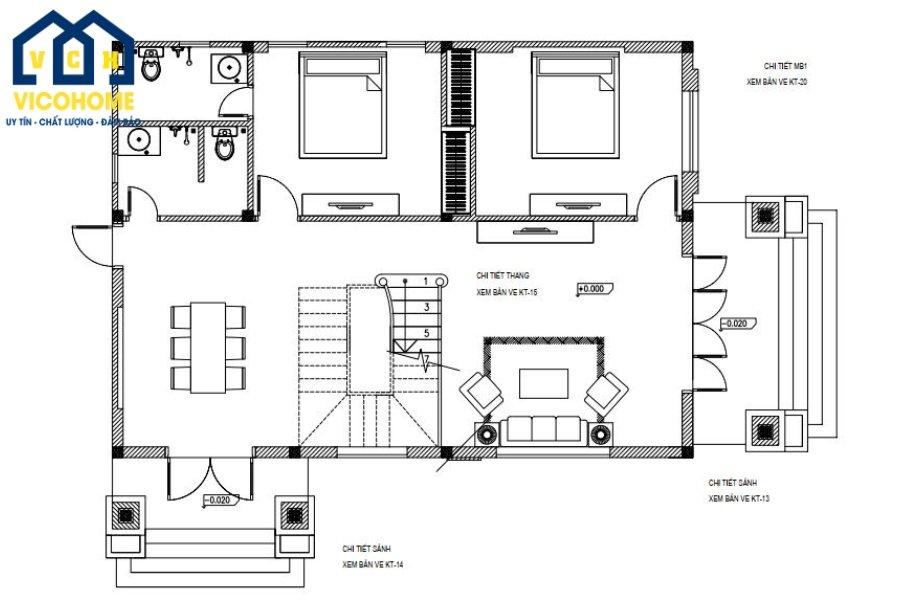 Nhà 2 tầng 8x12m Hải Dương - tầng 1